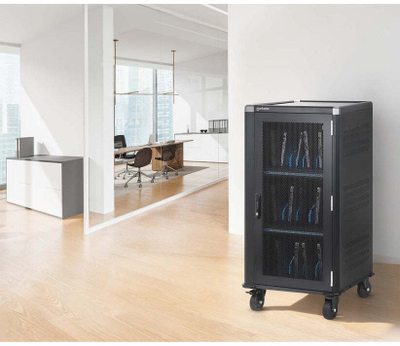 Karroca Manhattan 30-Port USB-C Charging Cart, 30 pajisje, 65W, e zezë