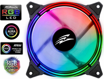 Ventilator PC EVOLVEO 12RS, 120mm, unazë ARGB, i zi