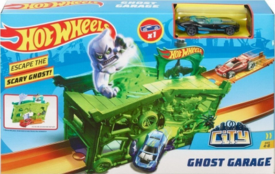Set loje Hot Wheels Ghost Garage, me pistë, me makinë brenda, shumëngjyrësh