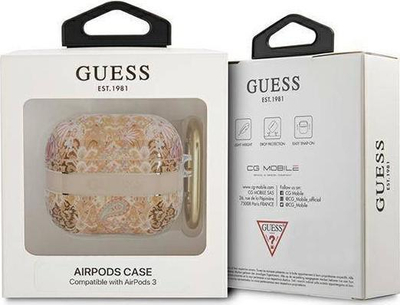 Kapak mbrojtës Guess Paisley Strap Collection për AirPods 3, TPU, me unazë varëse, ngjyrë ari