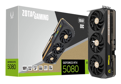 Kartë grafike Zotac Gaming GeForce RTX 5080 Solid OC, 16GB GDDR7, RGB, e zezë