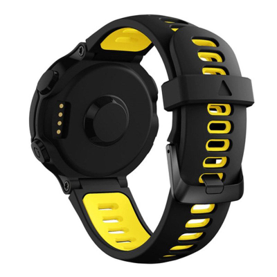 Rrip ore inteligjente Garmin G02, silikoni sportiv, universal, i zi e verdhë