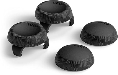 Kapëse joystick SCUF Thumb Grips, set 4 copë me 2 baza, universale për Xbox PlayStation Nintendo, të zeza