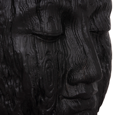 Figurë dekorative dyshemeje HomeMarkt Buddha Head XXL, 90x90x100cm, e zezë