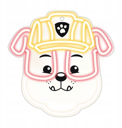 Dritë nate Private Paw Patrol Rubble, Neon LED, 40x40cm, shumëngjyrëshe