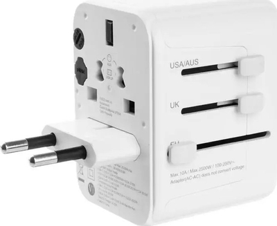 Adapter udhëtimi FIXED GaN, 30W PD, 1xUSB C 2xUSB A, i bardhë