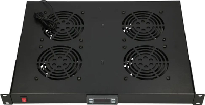 Panel ventilimi për kabinet Rack ExtraLink EX.14718, 19", me 4 ventilatorë, gri