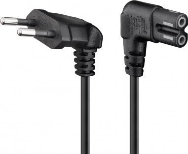Kabllo rryme Wentronic Goobay 97348, Euro plug në IEC C7, 1 m, i zi