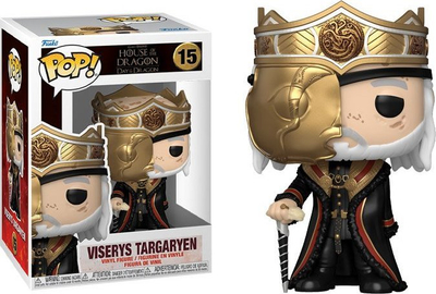 Figurinë Funko Pop House of the Dragon Viserys Targaryen me maskë, vinil, për koleksion, shumëngjyrëshe
