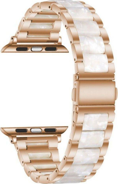 Rrip ore Tech-Protect Modern për Apple Watch 38 40 41mm, çelik inox, gold me të bardha