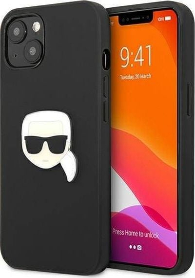 Futrollë telefoni Karl Lagerfeld KLHCP13SPKMK, për iPhone 13 mini 5.4", hardcase lëkurë, e zezë