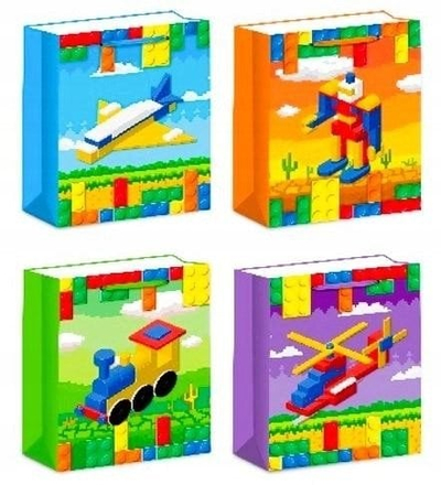 Qese dhuratash Medium Blocks W&amp;K, 26 x 32 x 10 cm, shumëngjyrëshe