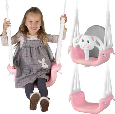 Lëkundëse kopshti për kalamaj Garden Swing 3‑në‑1, deri 30 kg, modulare, rozë