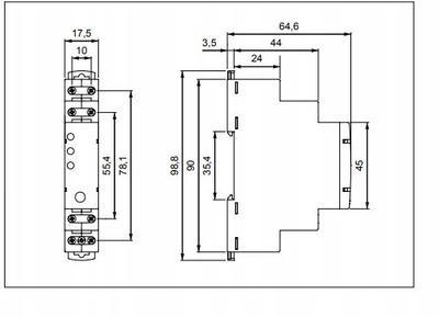 Relé monitorimi temperature motori F&F RPN-1TMP-A230, 1P, 230V AC, i bardhë
