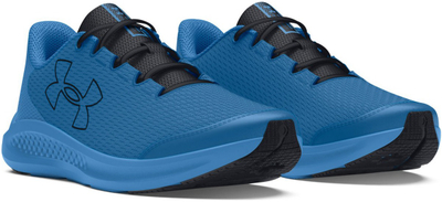 Патики за трчање Under Armour Charged Pursuit 3 Big Logo за момчиња, мрежа, сино-зелена