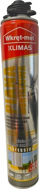 Монтажна пена со пиштол Klimas PMPPLE, со низок степен на ширење, 750 ml