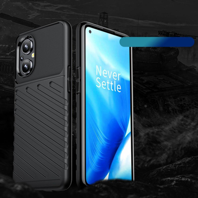 Kapak telefoni Hurtel Thunder Case për OnePlus Nord N200 5G, i butë, tip armor, i zi