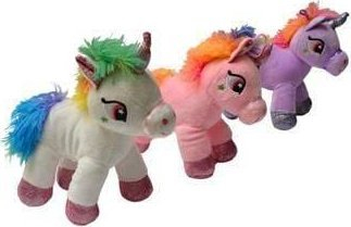 Lodër pelushi DEEF Unicorn VIC03995, 24cm, rri në këmbë, me plot ngjyra