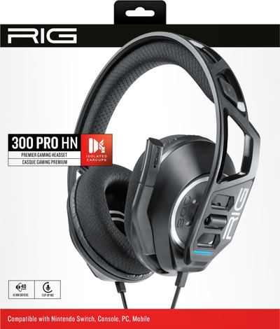 Гејминг слушалки RIG 300 Pro HN, со микрофон, 3.5mm, црни