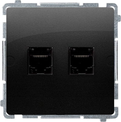 Prizë kompjuterike Simon Basic, RJ45 Double Cat 5e, e zezë mat