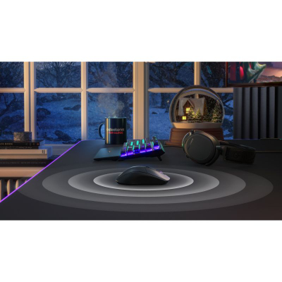 Maus gaming SteelSeries Rival 3 Gen 2 Wireless, 18.000 DPI, Bluetooth 2.4GHz, blu aqua