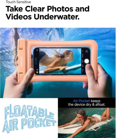 Kuti kundra ujit universale Spigen Aqua Shield A610, deri 8.2", me rrip, ngjyrë kajsi