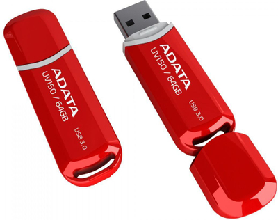 Memorie USB Pendrive ADATA DashDrive Value UV150, 64GB, USB 3.0, e kuqe