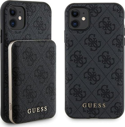 Заштитен сет Guess 4G Metal Logo за iPhone 11 6.1", надворешна батерија 5000mAh, црн