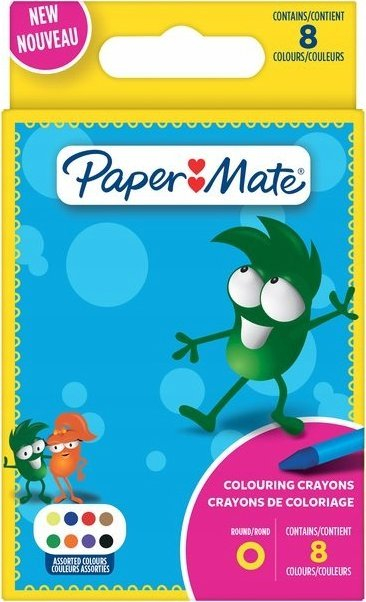 Кредички од восок Papermate Wax Crayons, 8 парчиња, повеќебојни