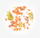 Dekor thonjsh Semilac Flower Flakes Golden Sunset, dekor i thatë, ari edhe portokalli