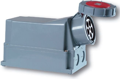 Prizë fikse industriale PCE 145-6P, 125A, 5P 400V, IP67, e kuqe