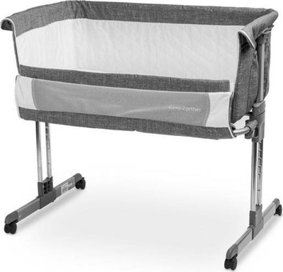 Krevati anësor për bebe Caretero Sleep2Gether, 7 nivele lartësie, dyshek shkumë, gri grafit