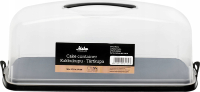 Kuti torte Maku Cake Container, drejtkëndëshe, 38x17.5x14 cm, e zezë