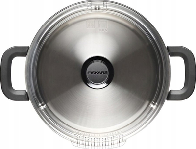 Tengere Fiskars Functional Form 1072317, 5L, 24 cm, çelik inox, me kapak qelqi