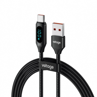 Kabllo USB Voltage VEKD66AC100BK, USB A me USB C, 1 m, e zezë