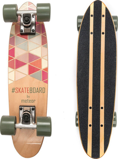 Meteor Summer Triangles skateboard 24288, rrota PU, kushineta ABEC 7, shumëngjyrësh