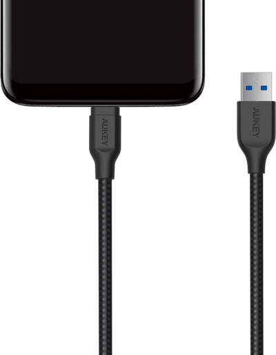 Kabllo Aukey, USB-C 3.0 në USB-A 3.1, 2m, e zezë
