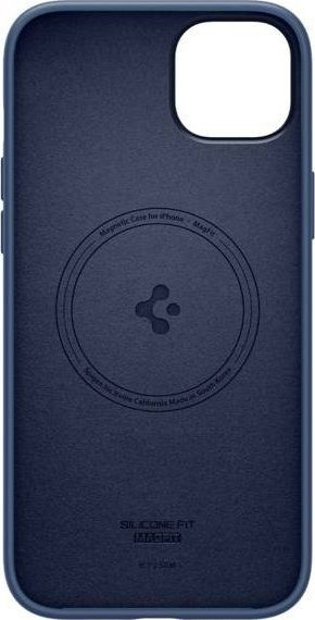 Kapak telefoni Spigen Silicone Fit Mag MagSafe, për iPhone 14 Plus, silikon, blu navy
