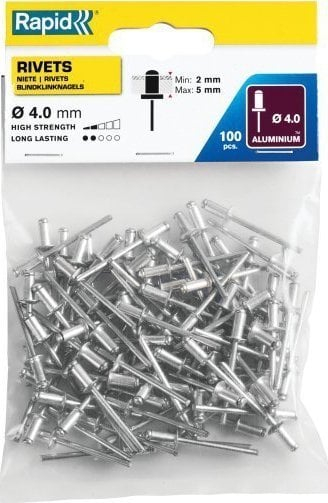 Nitna Rapid Standard, 4.0 x 8 mm, 100 copë në paketë, ngjyrë argjendtë