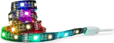 Shirit LED inteligjent Bluetooth, 2m, RGB shumëngjyrësh, me USB