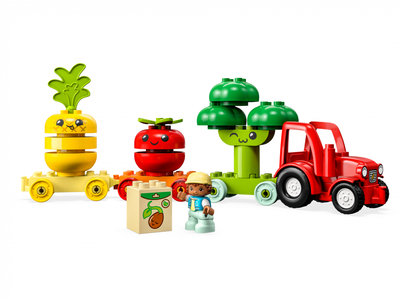 Set lodrash Lego Duplo First Fruit and Vegetable Tractor 10982, për fëmijë 18+ muaj, shumëngjyrësh