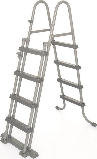 Shkallë pishine Bestway Safe Ladder 58331, për pishina deri 122cm, metal, gri
