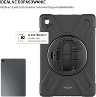 Mbulesë tablet Fixed EtuiRuggedTab për Samsung Galaxy Tab A11, dorezë 360°, rrip shpatulle, e zezë