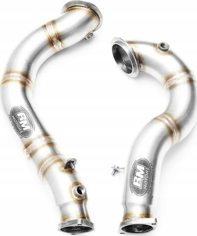 Downpipe shkarkimi BMW N54, tub 76mm, çelik inoksi, ngjyrë argjendi
