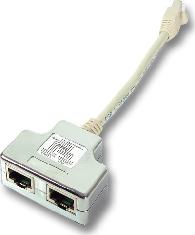 Ndarës prizash EFB T-Adapter 1:1 parallel, 3 dalje, 230V, i bardhë