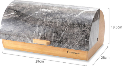 Kuti buke Elitehoff Bamboo, kapak mermer, dru bambuje, gri