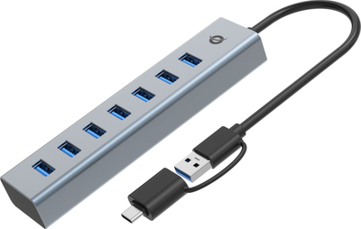 Hub USB Conceptronic HUBBIES21G, 7 porta USB 3.0, 5Gbps, i zi