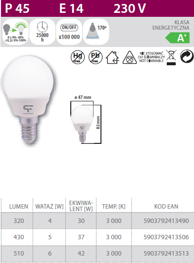 Poç elektrik Pro-fessional LED, 4W, 3000K 