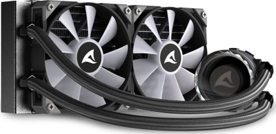 Ftohës uji për procesor Sharkoon S80 RGB, radiator 240mm, adresues RGB, i zi
