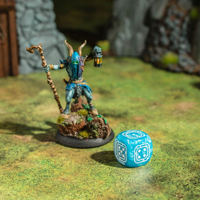 Set zare Q Workshop Fortress Compact D6, 20 copë, 14 mm, zi me blu